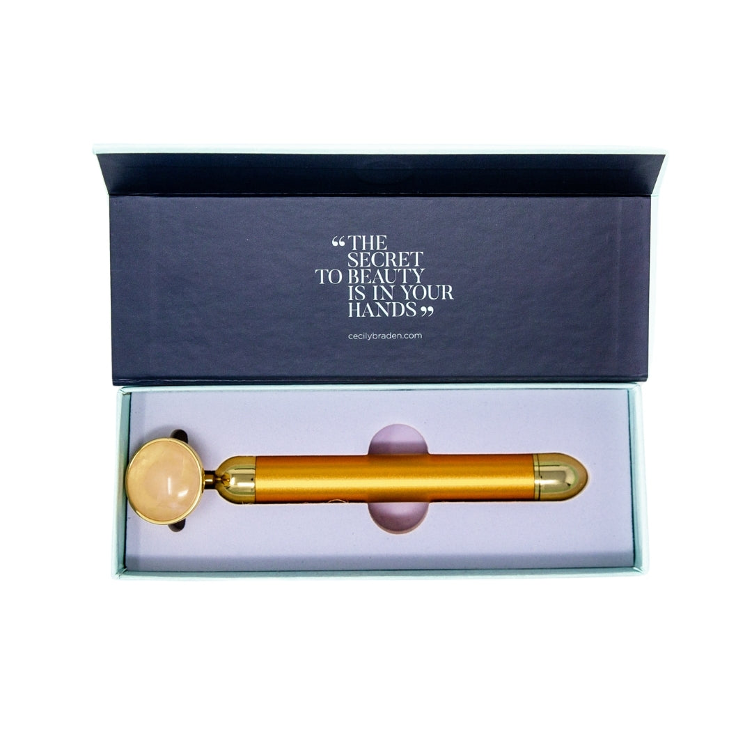 CJB vibrational facial wand in its gift box