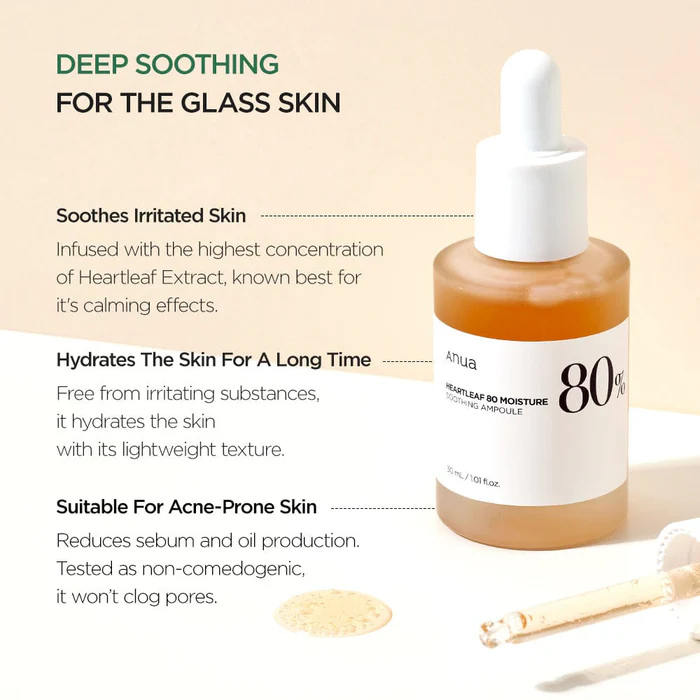 Heartleaf 80% Moisture Soothing Ampoule 30 mL by Anua, view 2