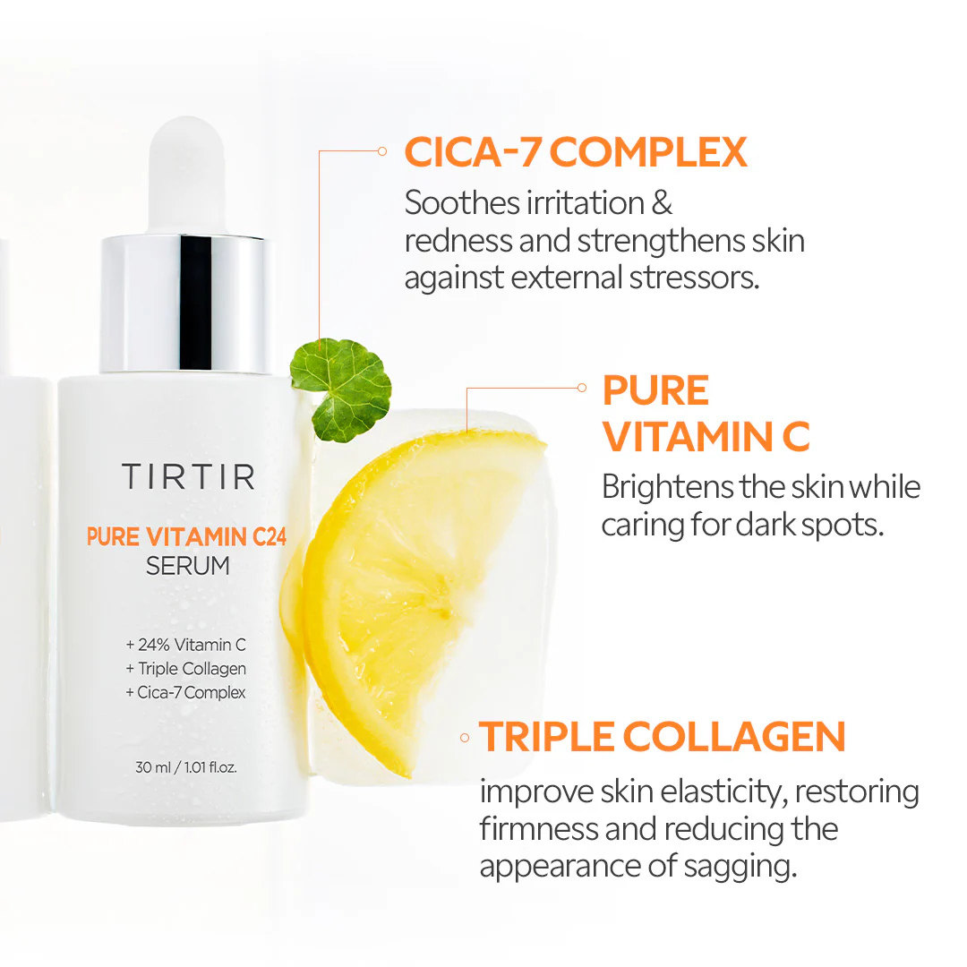 TIRTIR Pure Vitamin C24 Serum 30 mL dropper bottle, view 2
