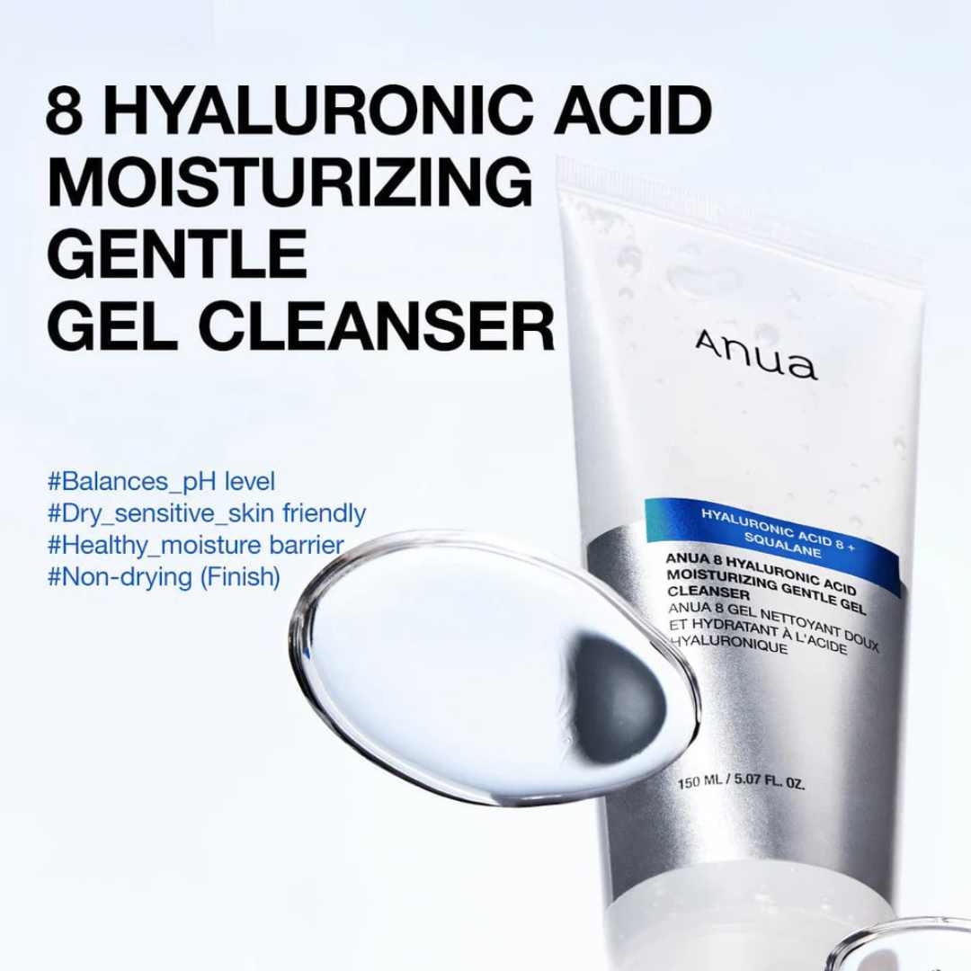 8 Hyaluronic Acid Moisturizing Gentle Gel Cleanser 150 mL by Anua, view 2