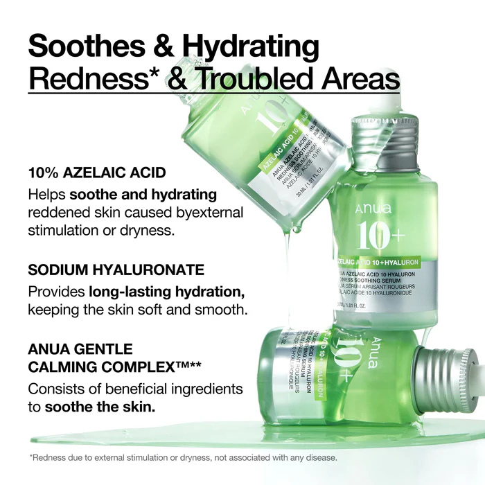 Azelaic Acid 10 Hyaluron Redness Soothing Serum 30 mL by Anua, view 2