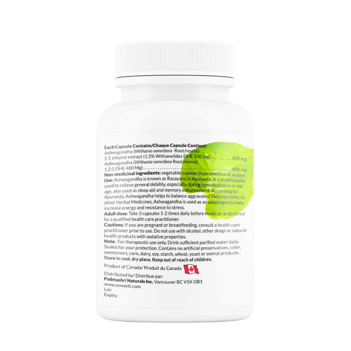 Organic Ashwagandha (60 Vegan Capsules) – Sewanti