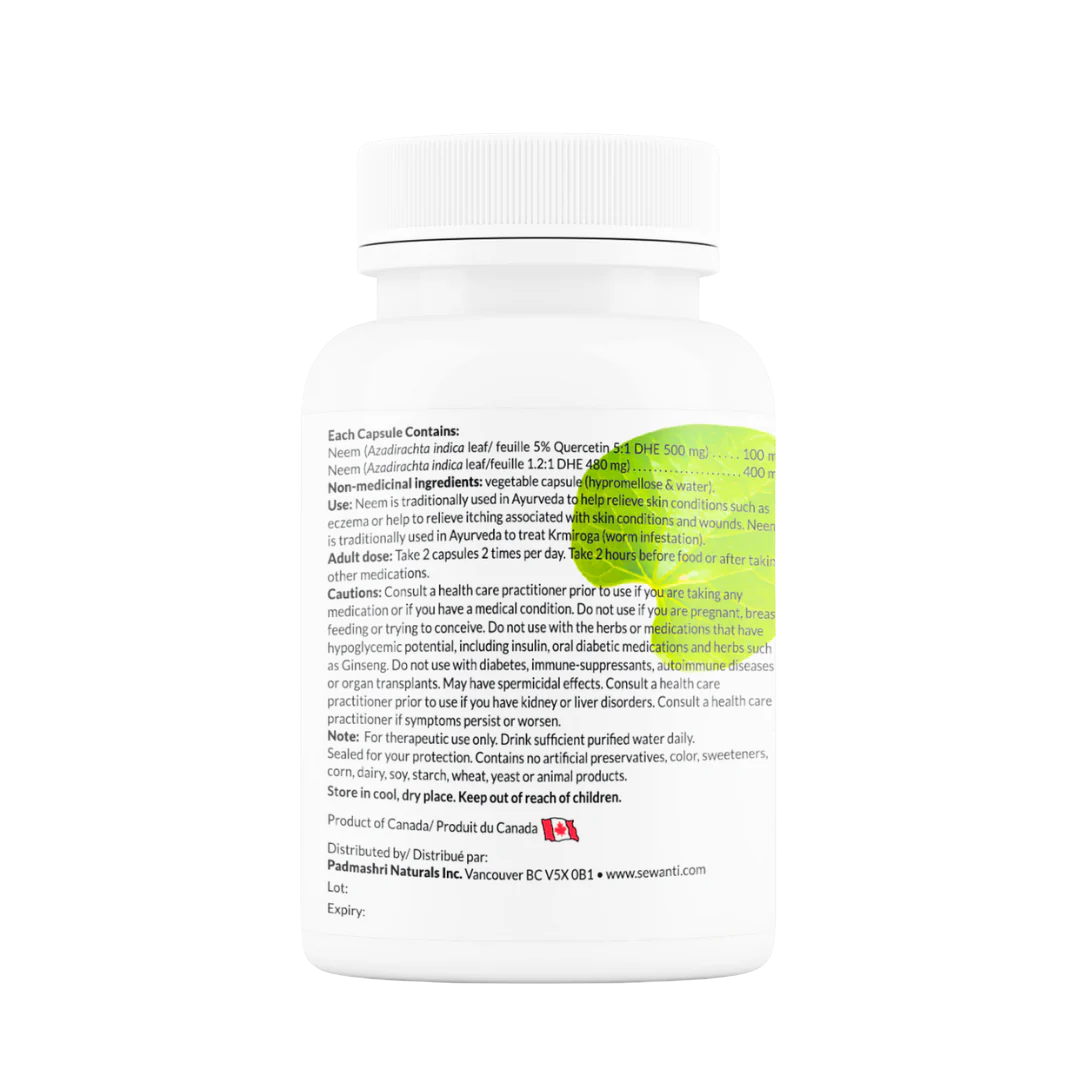 Organic Neem (60 Vegan Capsules) – Sewanti
