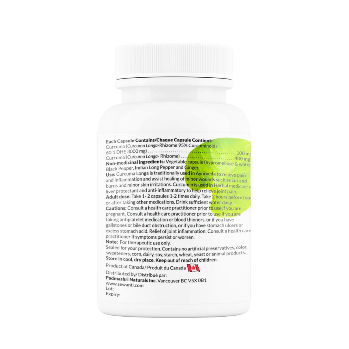 Organic Curcumin 95% Extract (60 Vegan Capsules) – Sewanti