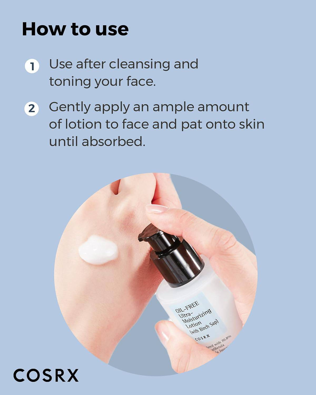 Oil-Free Ultra-Moisturizing Lotion with Birch Sap by COSRX, view 3