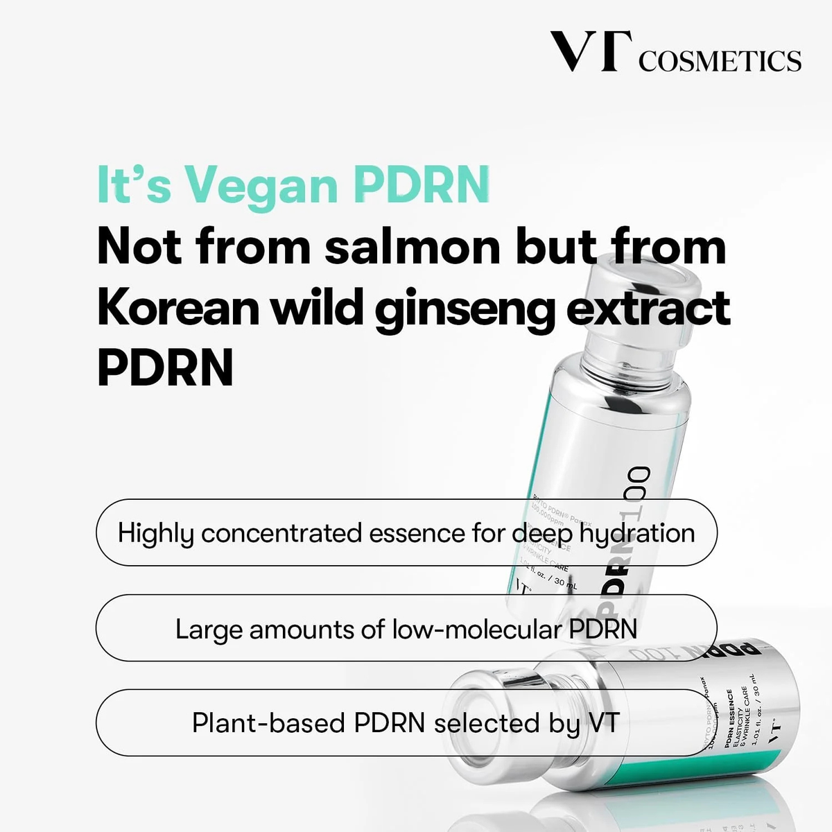 VT Cosmetics PDRN Essence 100 30 mL bottle, view 3