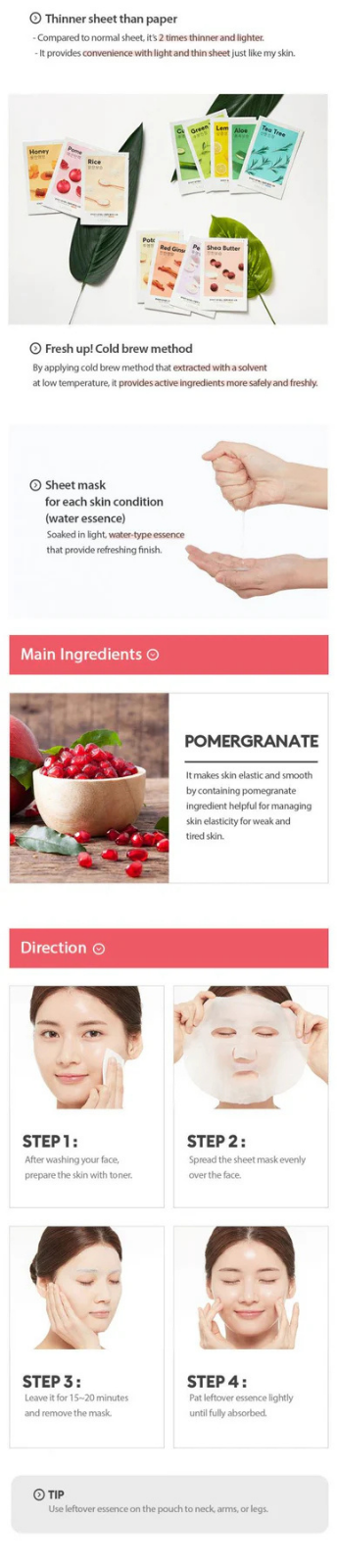Airy Fit Sheet Mask Pomegranate by MISSHA, view 2