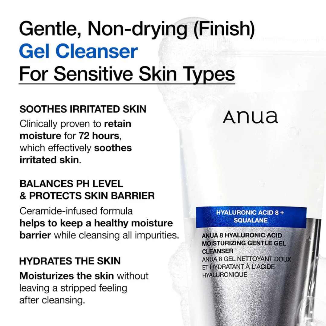 8 Hyaluronic Acid Moisturizing Gentle Gel Cleanser 150 mL by Anua, view 3