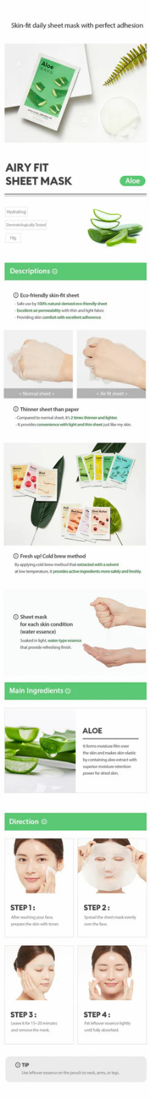 Airy Fit Sheet Mask Aloe by MISSHA, view 2