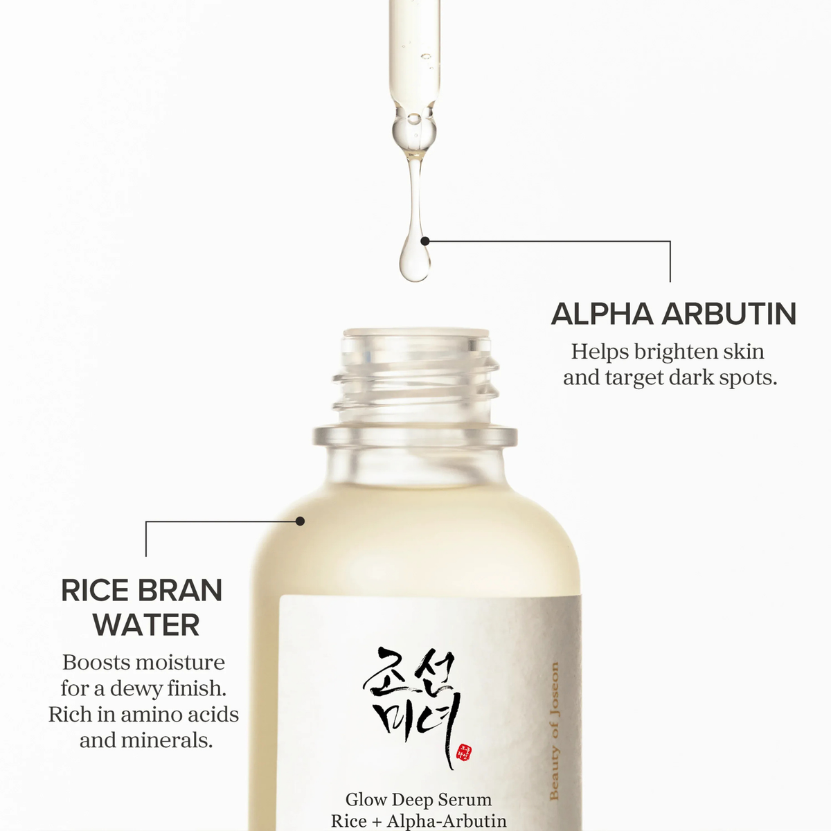 Beauty of Joseon Glow Deep Serum Rice + Alpha-Arbutin 30 mL bottle, view 4