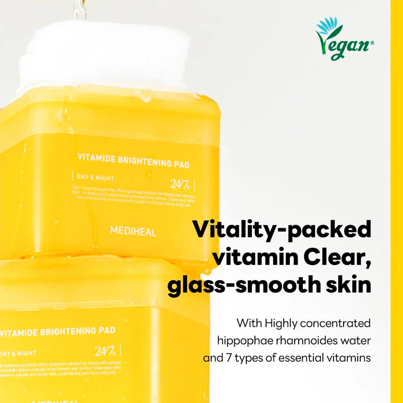 Vitamide Brightening Pad, 100 pads by MEDIHEAL, view 3