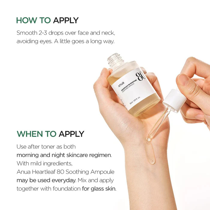 Heartleaf 80% Moisture Soothing Ampoule 30 mL by Anua, view 5