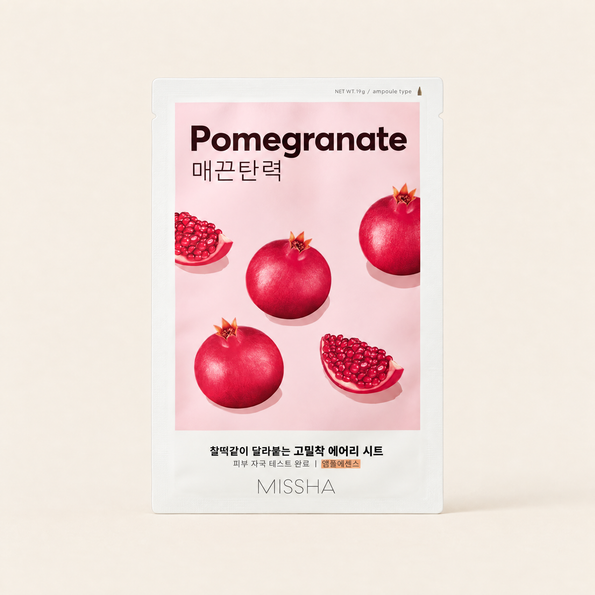 Airy Fit Sheet Mask Pomegranate by MISSHA, product packaging
