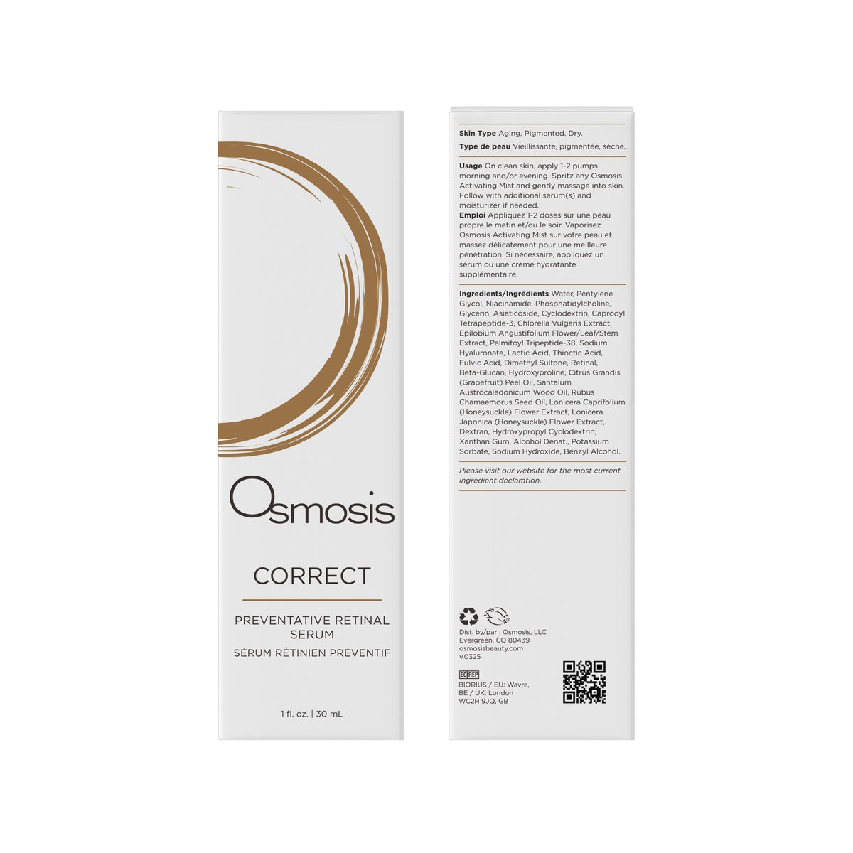 Correct Preventative Retinal Serum 30 mL by Osmosis with retail carton