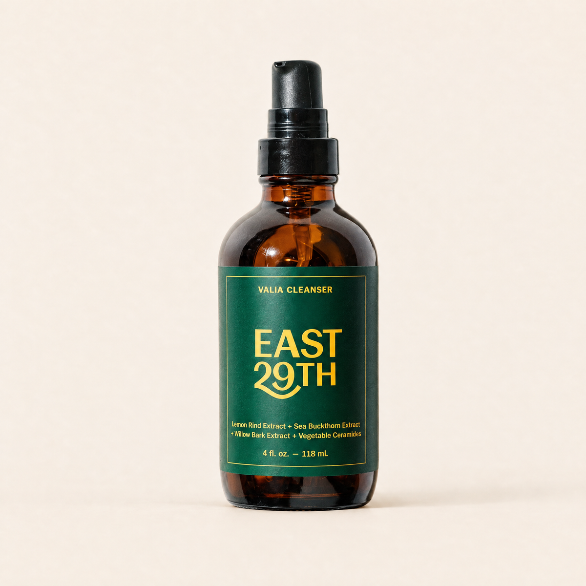 Valia Cleanser by East 29th, product packaging