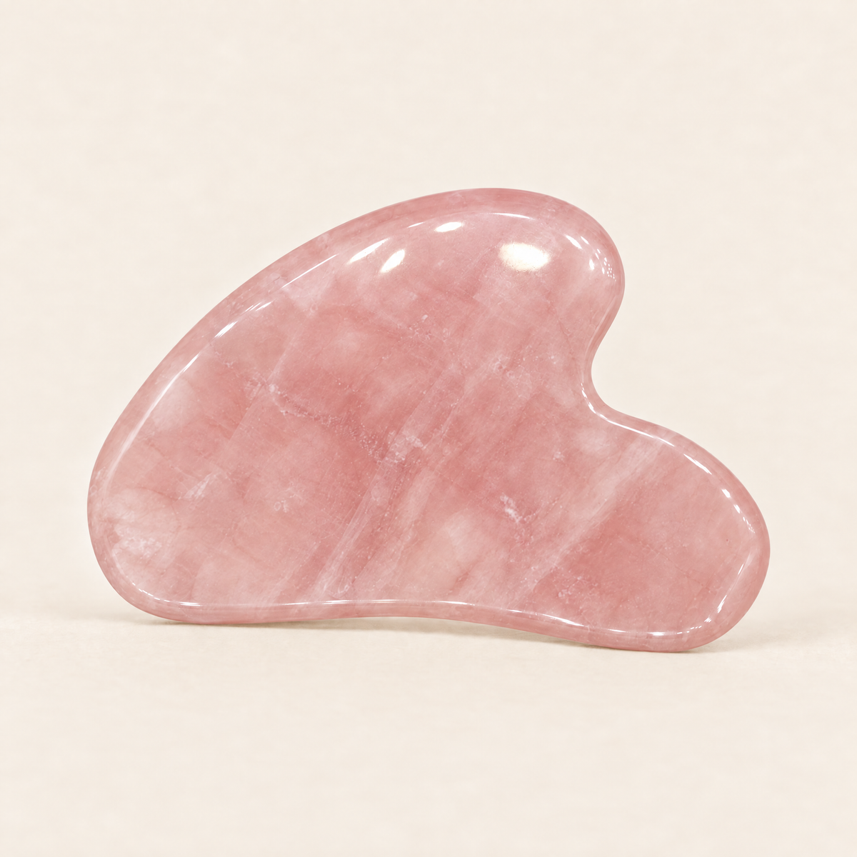 Rose quartz heart-shaped gua sha tool