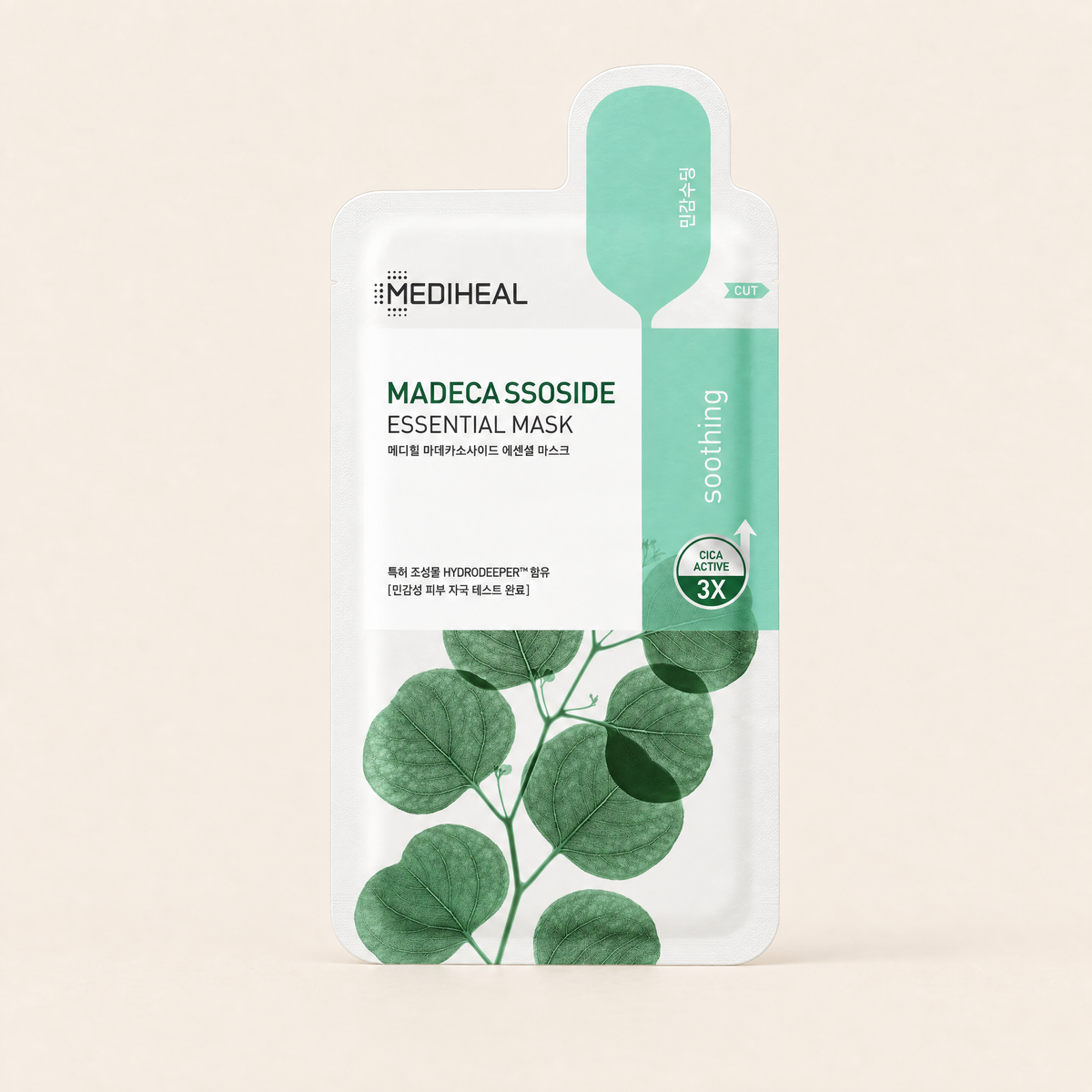 Madecassoside Essential Mask, 10 sheets by MEDIHEAL, product packaging
