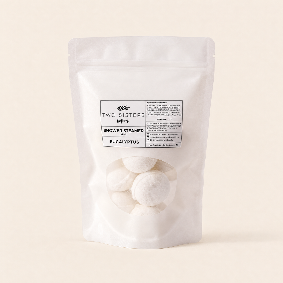 Mini Shower Steamers – Eucalyptus – Two Sisters Naturals