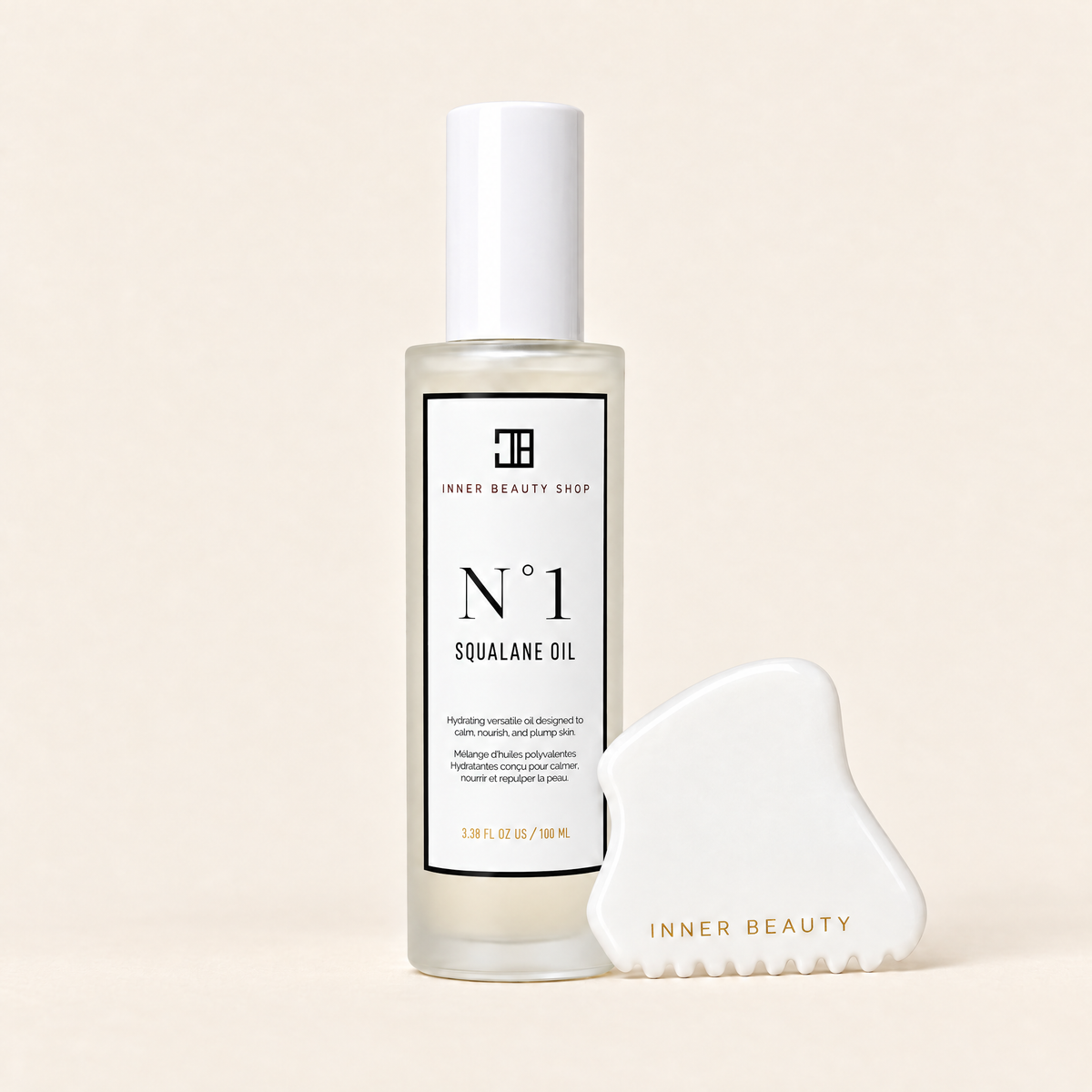 N°1 Squalane Oil with the Four-Edge White Jade Gua Sha