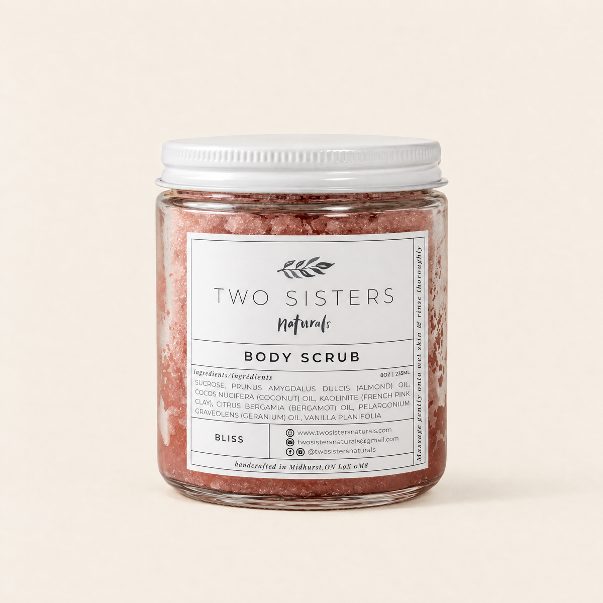Plant-Based Sugar Body Scrub (8 oz) – Two Sisters Naturals