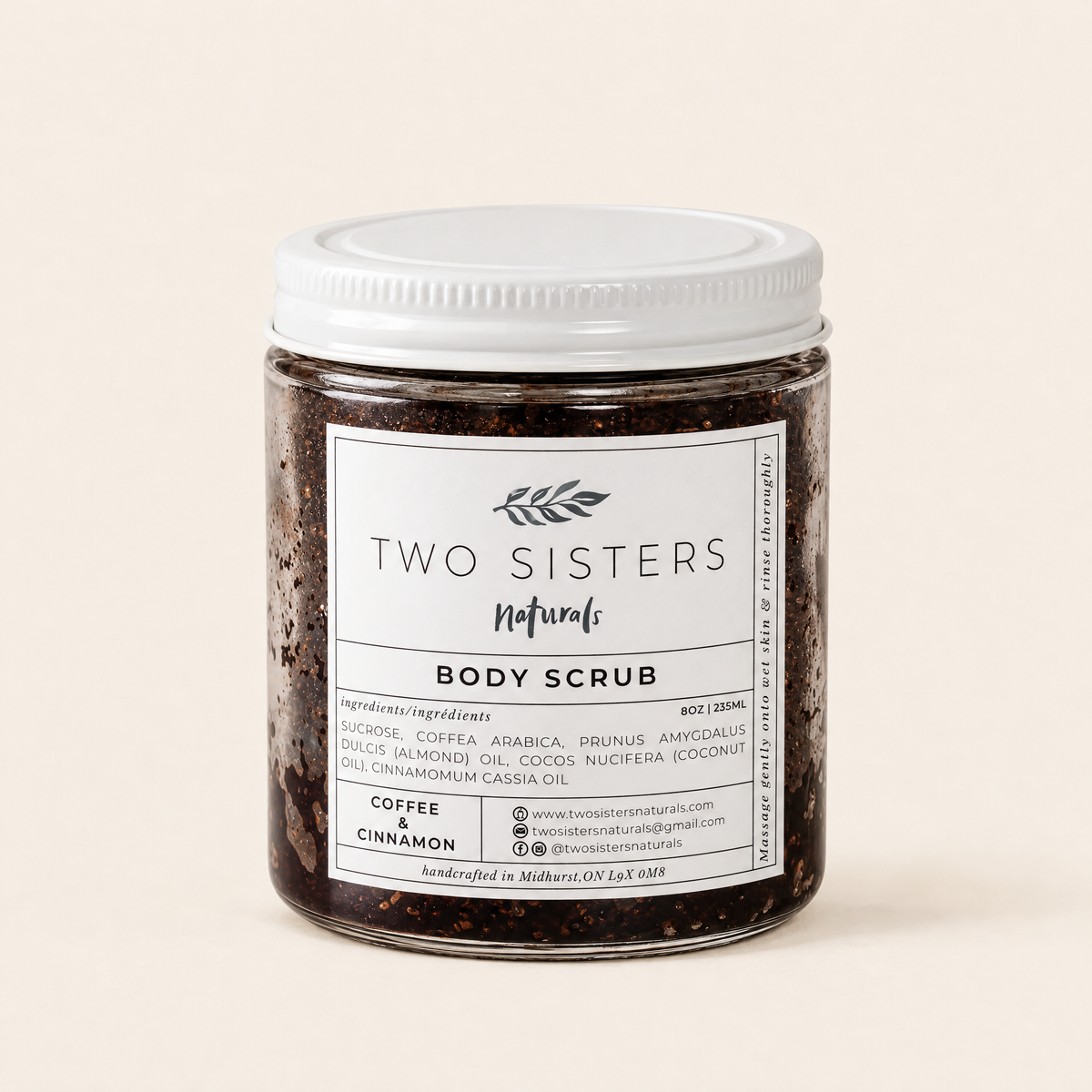 Plant-Based Sugar Body Scrub (8 oz) – Two Sisters Naturals