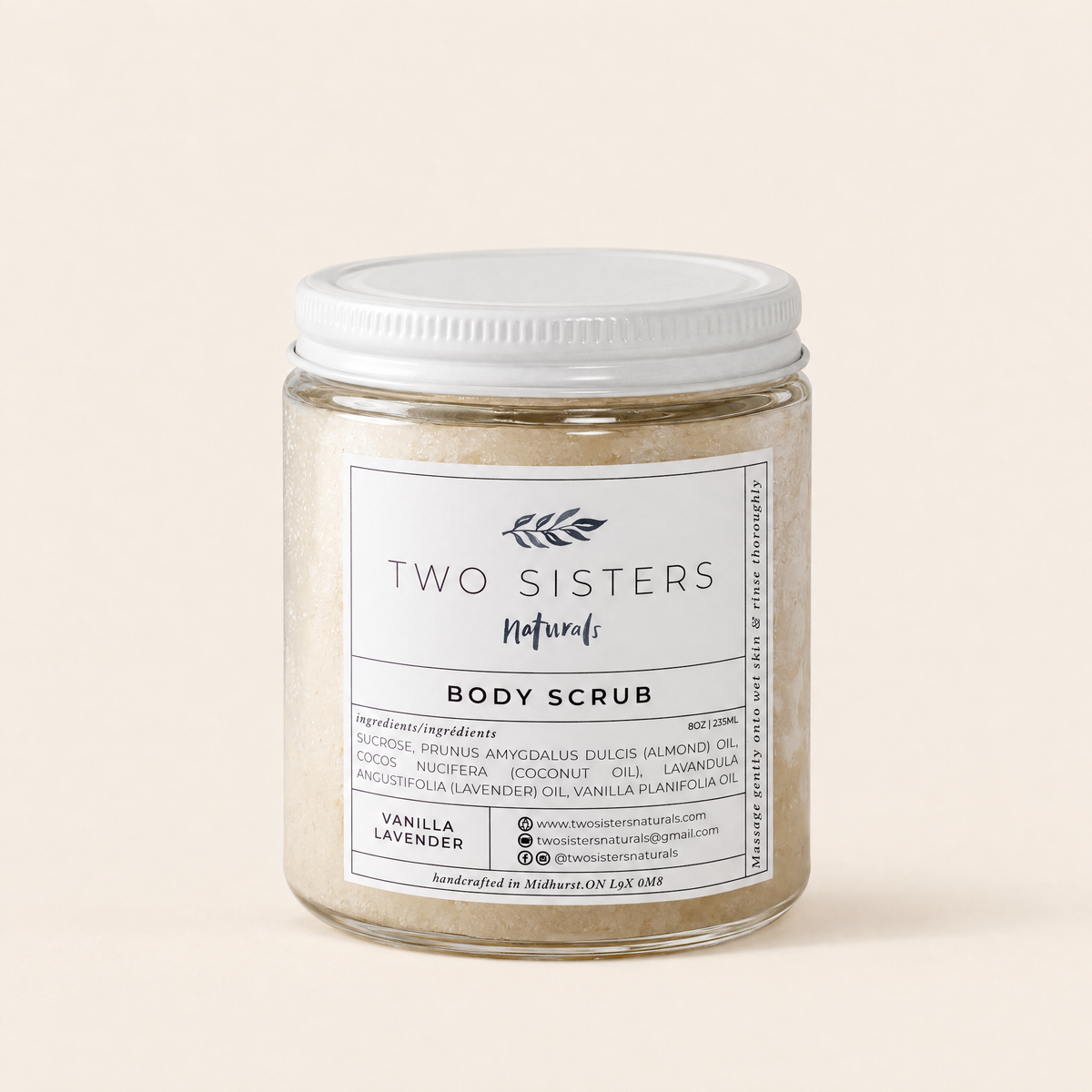 Plant-Based Sugar Body Scrub (8 oz) – Two Sisters Naturals