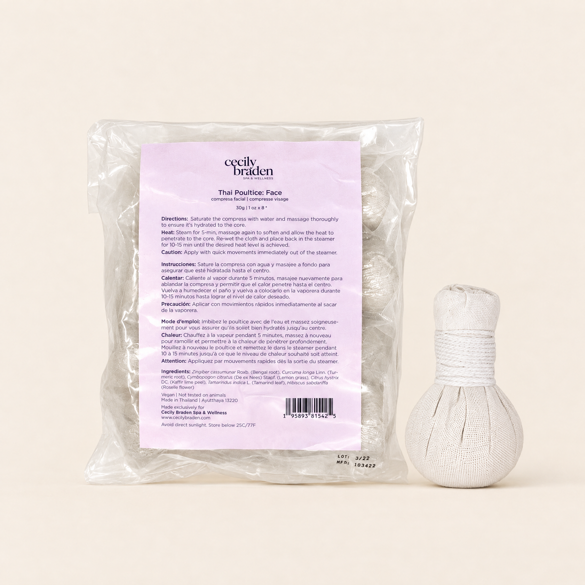 CJB Thai herbal facial poultice pack by Cecily Braden