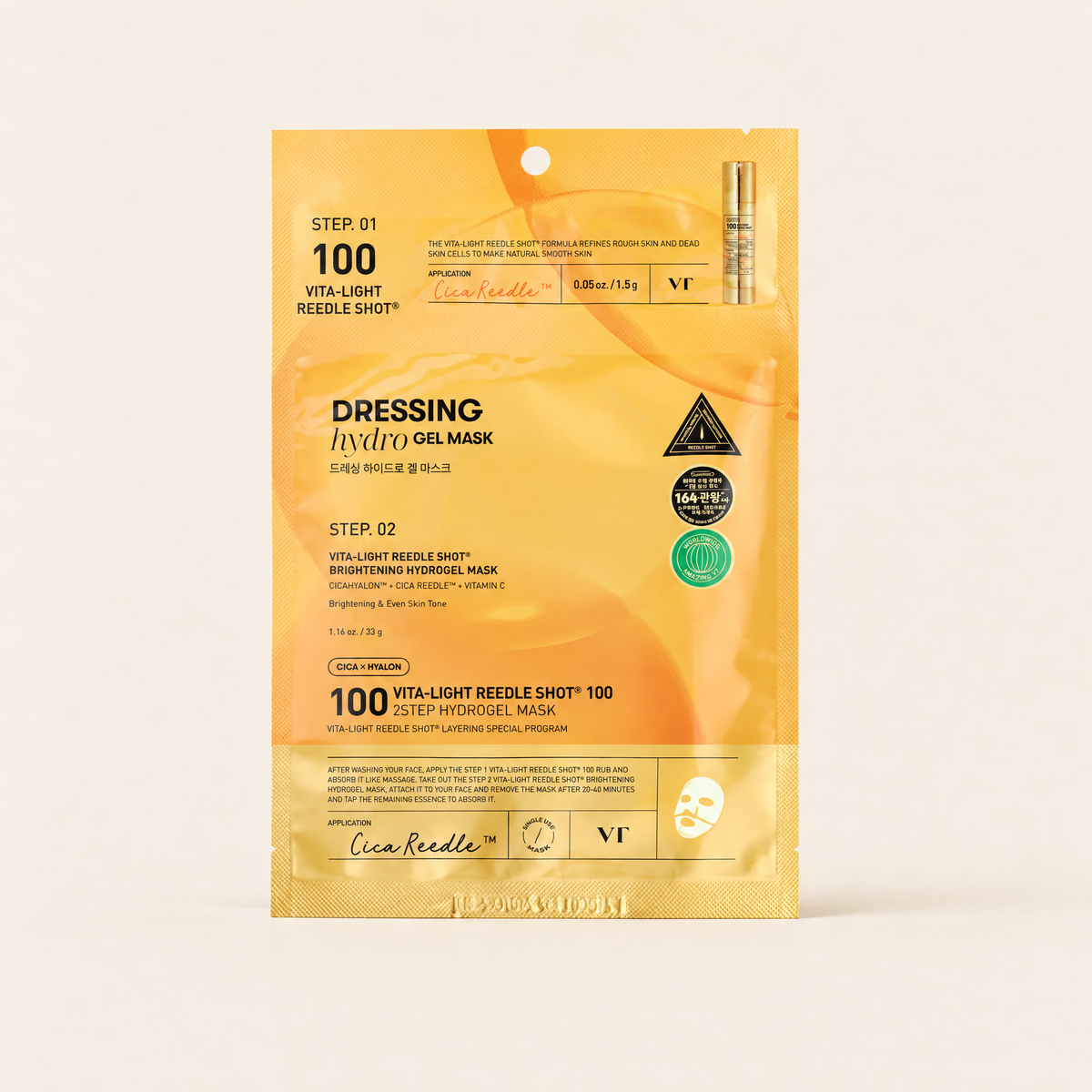 VT Cosmetics Vita-Light Reedle Shot 100 2-Step Hydrogel Mask pouch