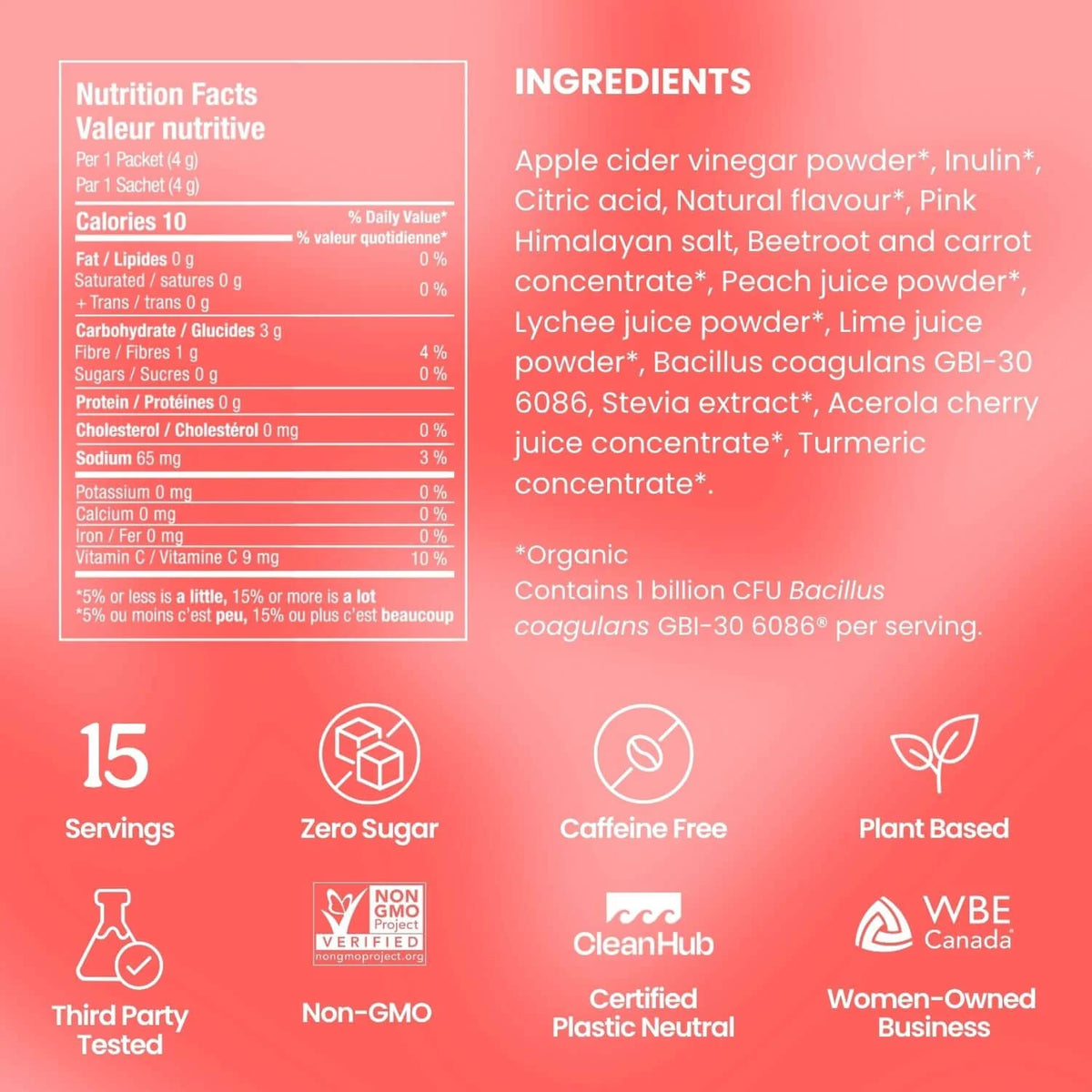 SuperBelly Peach Lychee Gut Support & Hydration (15 Sticks) – Blume