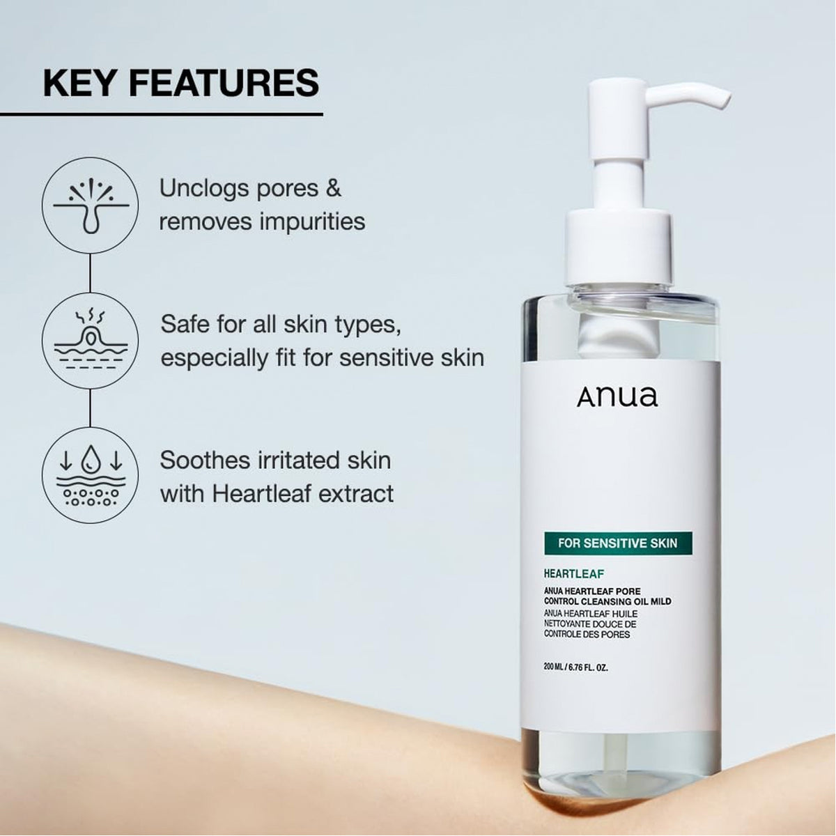 Heartleaf Pore Control Cleansing Oil 200 mL by Anua, view 2