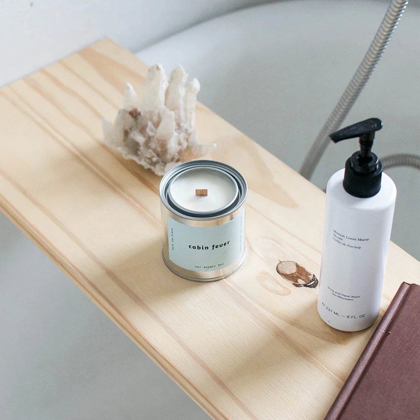 Cabin Fever candle by Mala The Brand, lifestyle view