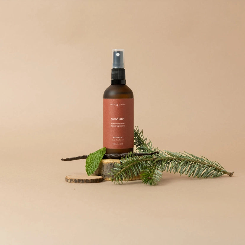 Woodland room spray styled at home
