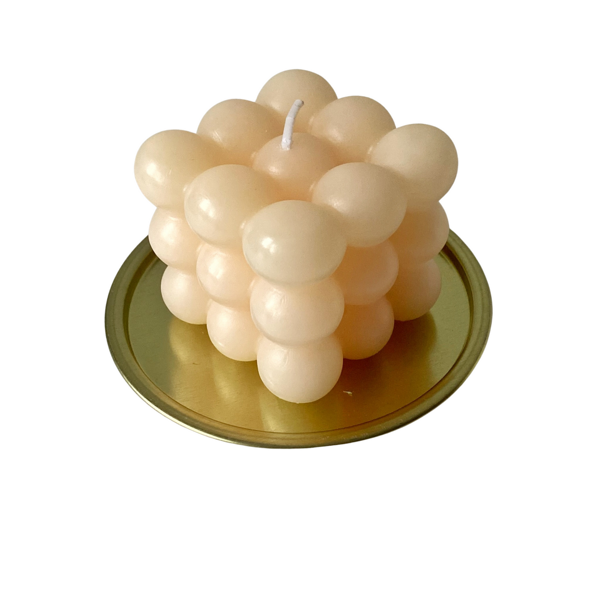 Close-up of a sculptural bubble candle