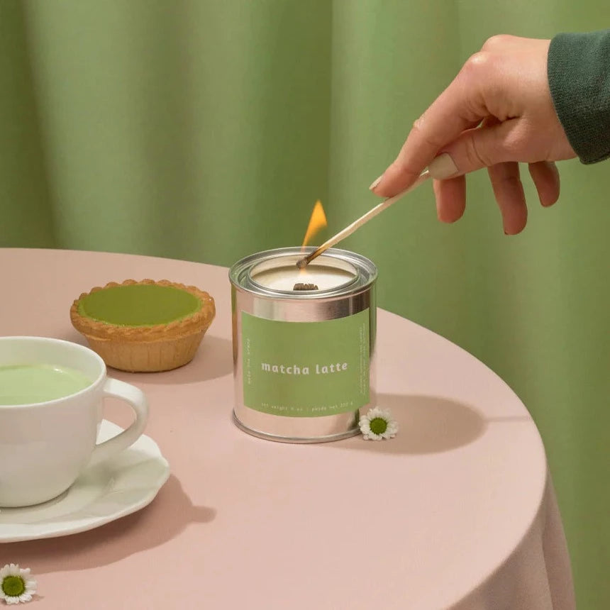 Matcha Latte candle by Mala The Brand, lifestyle view 1